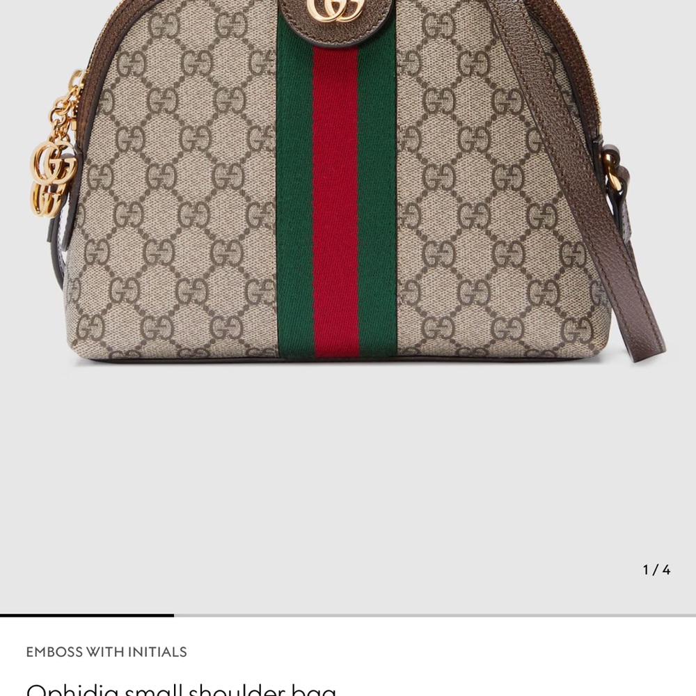 Gucci Ophidia Shoulder Bag - Beige and Green